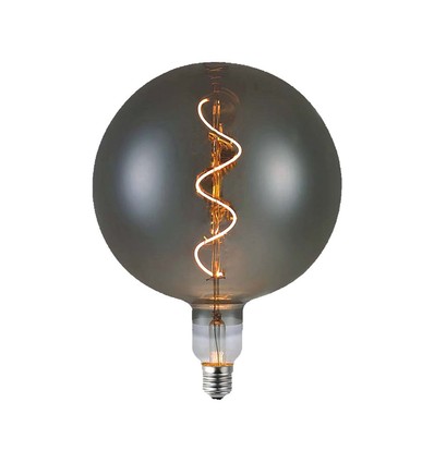 E27 4W dimbare G200S Spiral Filament LED lamp - Smoky glas, 2700K, 120lm, 300° lichtbundel