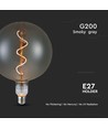 E27 4W dimbare G200S Spiral Filament LED lamp - Smoky glas, 2700K, 120lm, 300° lichtbundel