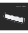 High bay LED linéaire 100W - 87lm/W, IP65, 115 degrés, montage au plafond