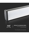 High bay LED linéaire 100W - 87lm/W, IP65, 115 degrés, montage au plafond