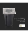 Spot encastrable mini V-Tac GU10 - Carré, acier inoxydable, douille GU10