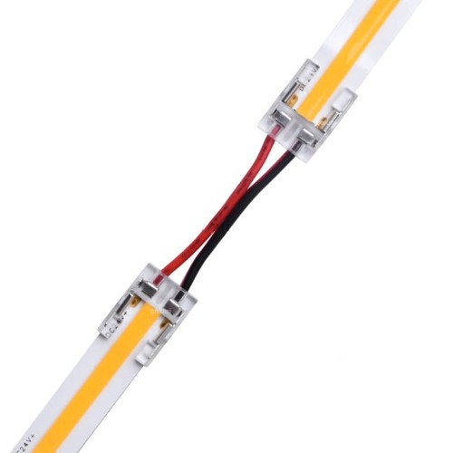 Laagprofiel connector met kabel voor LED-strip - 10mm, COB, enkelkleurig, IP20, 5V-24V