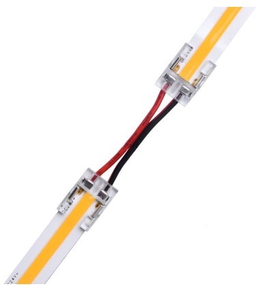 Laagprofiel connector met kabel voor LED-strip - 10mm, COB, enkelkleurig, IP20, 5V-24V
