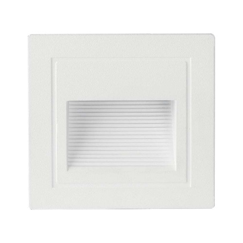 Spot LED encastrable blanc 5W pour escaliers - IP65, 3000K, carré, aluminium