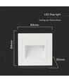 Spot LED encastrable blanc 5W pour escaliers - IP65, 3000K, carré, aluminium