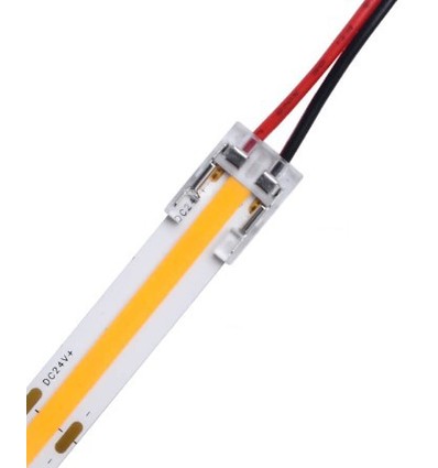 Connecteur de démarrage profil bas pour bande LED - 10mm, COB, monochrome, IP20, 5V-24V