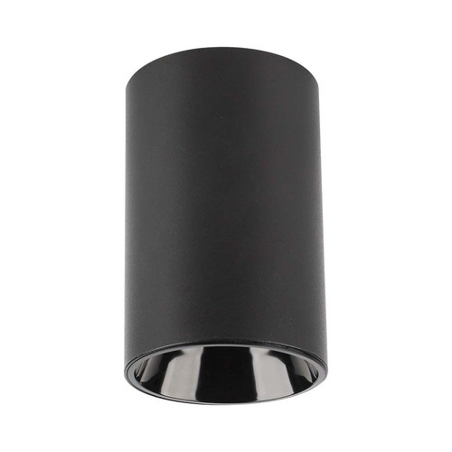 Sort GU10 påbygningsspot - Rund, sort aluminium, 10x6,5 cm, IP20, til GU10
