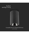 Spot en saillie Sot GU10 - Rond, aluminium noir, 10x6,5 cm, IP20, pour GU10