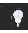 E14 8,5W LED lampa - A60, Samsung LED chip, 806lm, 6500K, ersätter 60W