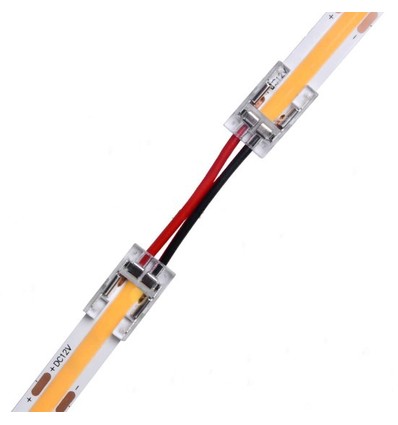 Laagprofiel connector met kabel voor LED-strip - 8mm, COB, enkelkleurig, IP20, 5V-24V