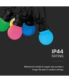 7m LED lyskæde med 15 RGB pærer - 0.5W/pære, styres via medfølgende fjernbetjening