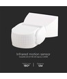 Détecteur de mouvement 300W - Infrarouge 180° , Blanc, IP65