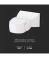 300W Mikrobølge Bevægelsessensor - 180°, Hvidt Hus, IP65