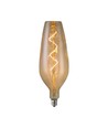 E27 4W LED filament spiraallamp - B125, 250lm, 2700K, Amber/Smoky glas, 300° stralingshoek