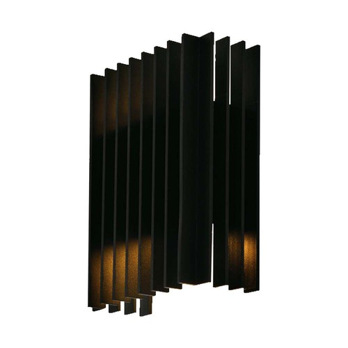 12W LED wandlamp met up/down licht - IP65, zwart, 3000K, 1250lm, incl. lichtbron