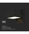 Applique murale LED 15W avec éclairage haut/bas - IP65 extérieur, 130lm/W, noir, 16x16,5cm, source incluse