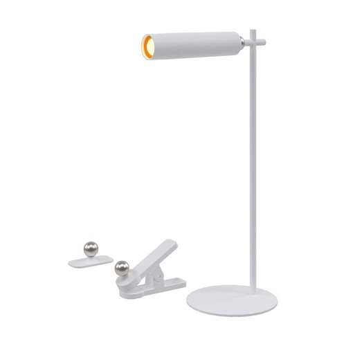 Laddningsbar 3-i-1 LED-lampa - Magnetisk, vit, dimbar, inkl. fot och 2 st. monteringsfästen