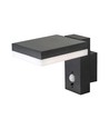 Applique murale 5,5W Solara avec détecteur - Solaire, capteur PIR, IP54, 3000K, noir, rectangulaire