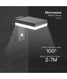 Applique murale 5,5W Solara avec détecteur - Solaire, capteur PIR, IP54, 3000K, noir, rectangulaire
