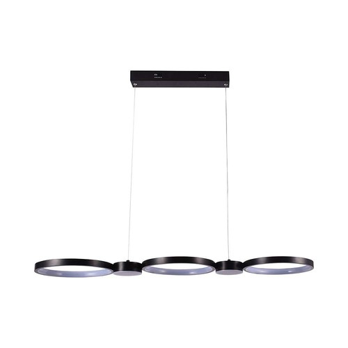 38W LED hanglamp, 100cm - Zwart, 4560lm, 3000K, incl. lichtbron