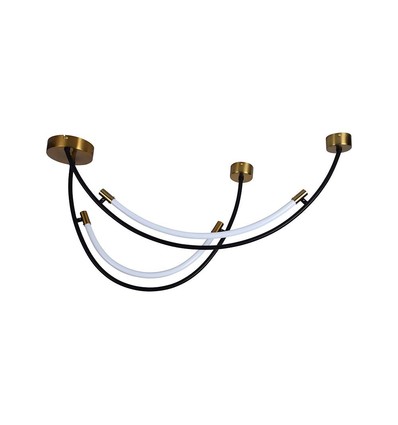 20W LED pendellamp / plafondlamp, L100x60cm - 2500lm, zwart en goud, IP20, incl. lichtbron