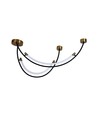Suspension LED / plafonnier 20W, L100x60cm - 2500lm, noir et or, IP20, source lumineuse incluse