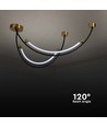 20W LED pendel / taklampe, L100x60cm - 2500lm, sort og gull, IP20, inkl. lyskilde
