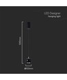 9W LED pendellamp - 1000lm, zwart, 10x10x100cm, IP20 binnen