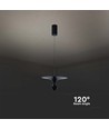 Suspension design 9W - Noir, 1000lm, 120°, IP20 intérieur