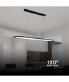 Suspension LED 24W, 80x100cm - Noir, 3000lm, 120 degrés, source lumineuse incluse