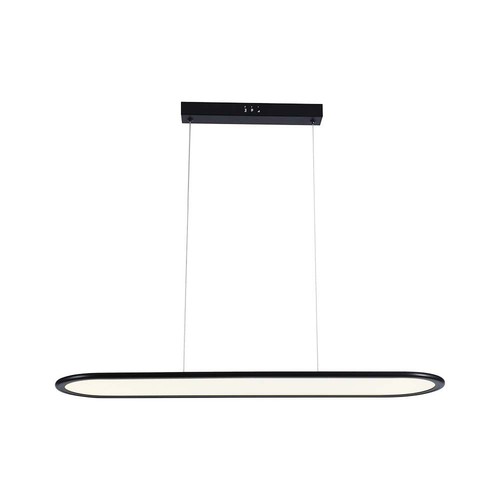 Suspension LED 24W, 80x100cm - 3000lm, corps noir, 120 degrés, source lumineuse incluse