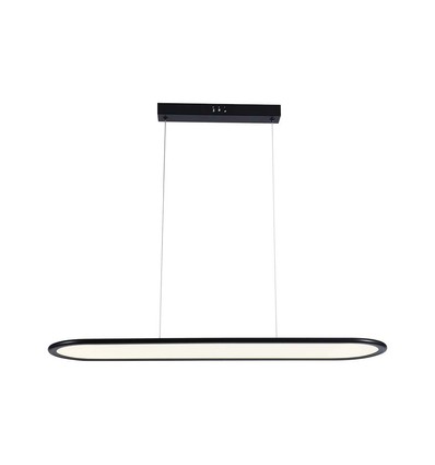 Suspension LED 24W, 80x100cm - 3000lm, corps noir, 120 degrés, source lumineuse incluse