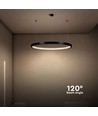 Suspension LED 19W avec cristal acrylique, Ø40cm - Noir, 3000K, 2160lm, IP20 intérieur