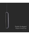 13W oval LED pendel, 40cm - Svart, modern design, IP20 inomhus