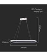 Suspension LED 24W - 80x20x100cm, 2760lm, blanc, 3000K