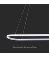 Suspension LED 24W - 80x20x100cm, 2760lm, blanc, 3000K
