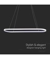 Suspension LED 24W - 80x20x100cm, 2760lm, blanc, 3000K