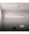 Suspension LED 24W - 80x20x100cm, 2760lm, blanc, 3000K