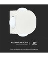 4W rund LED vägglampa med 4 ljusstrålar - IP54, vit, COB LED, 3000K, inkl. ljuskälla