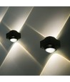 Applique murale LED 2W avec éclairage haut/bas - IP54, noir, COB LED, 3000K, 4x4x4cm