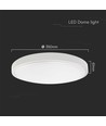 Plafonnier LED 36W - Ø35cm, 3820lm, IP44 salle de bain, 6500K, bord blanc