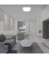 18W LED loftslampe, kvadratisk - 1830lm, IP44, hvid kant, 23x23cm