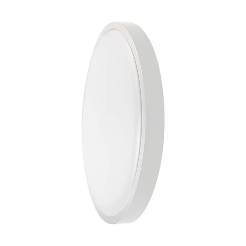 Plafonnier / Applique LED 18W - Ø22,5cm, IP44, bord blanc, rond, 1830lm