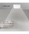 48W LED taklampe - IP44, 42x42cm, høyde 6,5cm, hvit kant