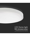 Plafonnier LED 18W à capteur - IP44, Ø29,5cm, bord blanc, capteur micro-ondes intégré, télécommande, source lumineuse incluse