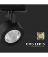 30W LED COB Skinnespot - 3i1 Sort Hus
