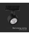Spot sur rail LED COB 30W - Boîtier noir 3 en 1