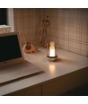 Lampe de table LED 2W rechargeable avec capteur - Or champagne, verre ambré, 3000K, 360 degrés, détecteur de mouvement