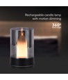 Lampe de table LED 2W à piles avec capteur - Noir, rechargeable, 3000K, 360 degrés, source lumineuse incl.
