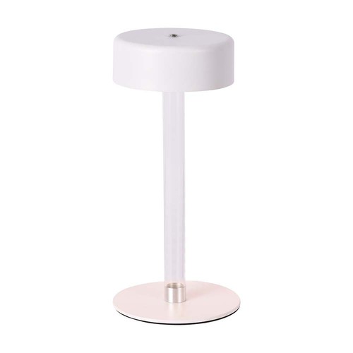 Lampe de table LED 3W - D120x255, 3 en 1, Blanc + Tige centrale transparente